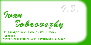 ivan dobrovszky business card